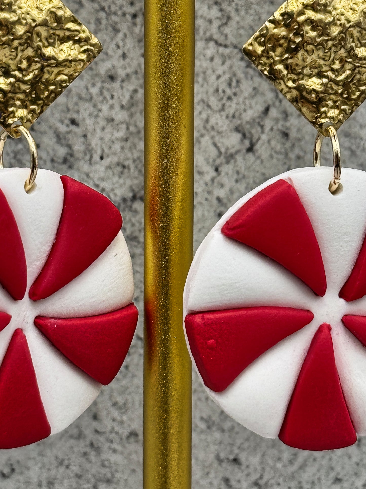 Festive Peppermint Candy Handmade Earrings – Christmas Holiday Jewelry